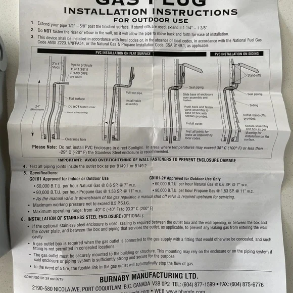 Outdoor Gas plug - Picture 2 of 3